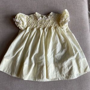 Smocked pale yellow dress